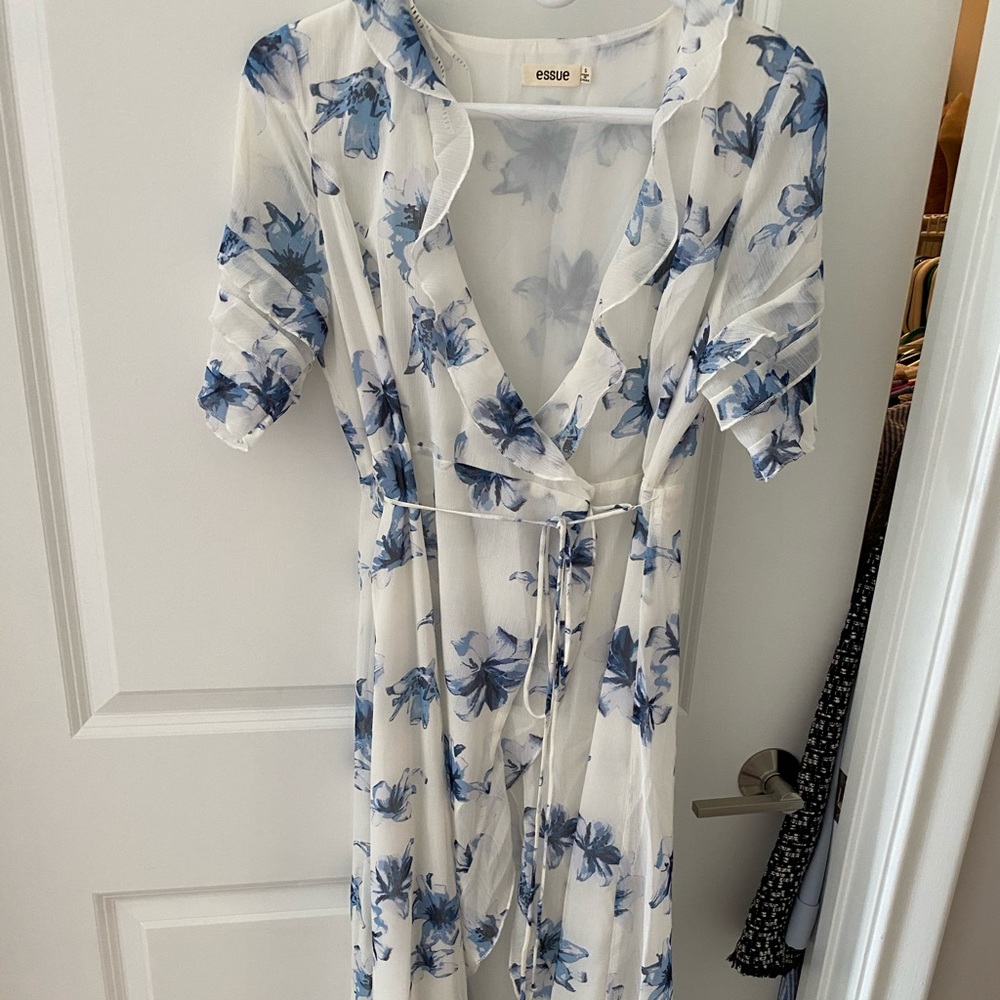 Floral High Low Ruffle Wrap Dress - Picture 2 of 4